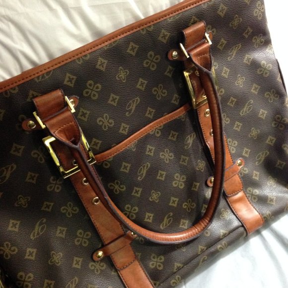 Heavy Duty Fashion Print Vintage Design Large Tote Zippered Bag, Exterior Pocket - Picture 11 of 16